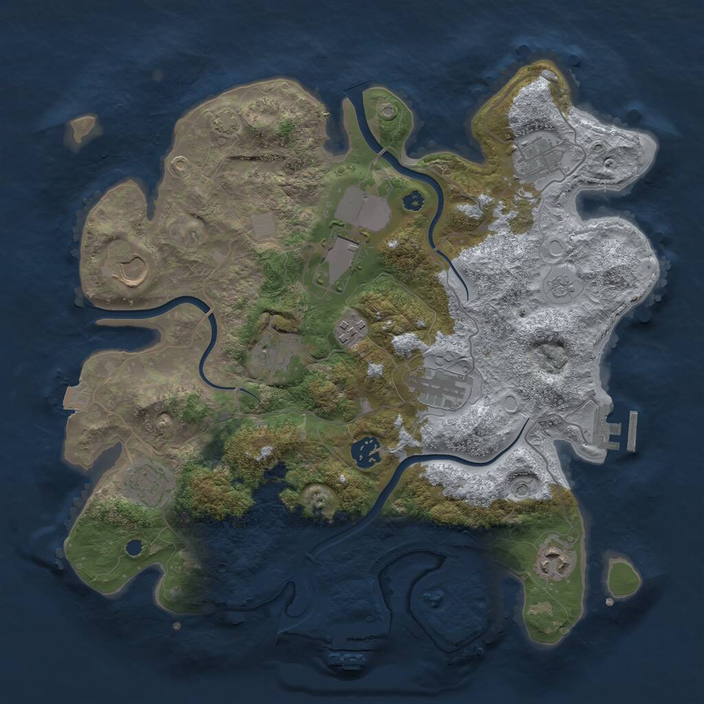 Rust Map: Procedural Map, Size: 3500, Seed: 94886531, 15 Monuments