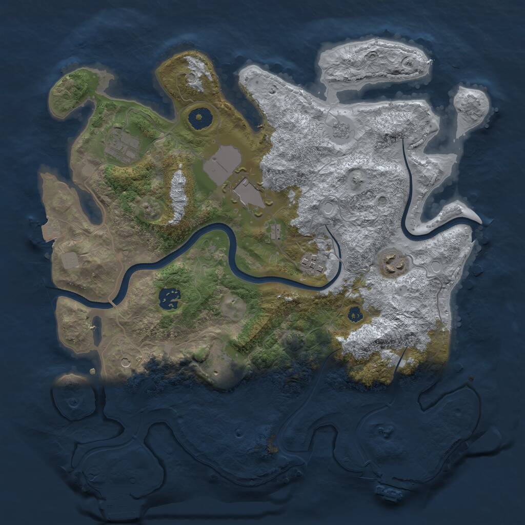 Rust Map: Procedural Map, Size: 3500, Seed: 2103444714, 12 Monuments