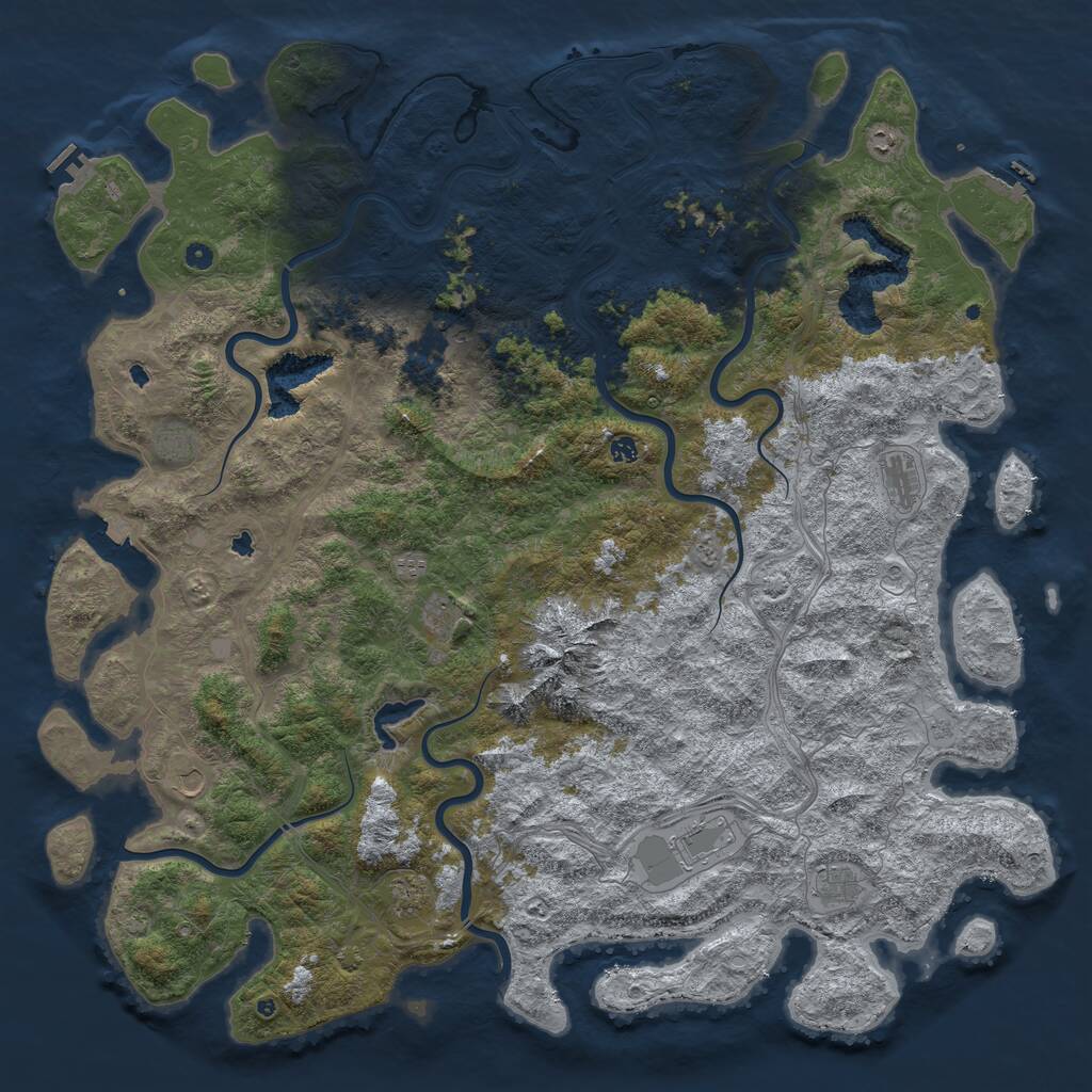 Rust Map: Procedural Map, Size: 6000, Seed: 422016434, 17 Monuments