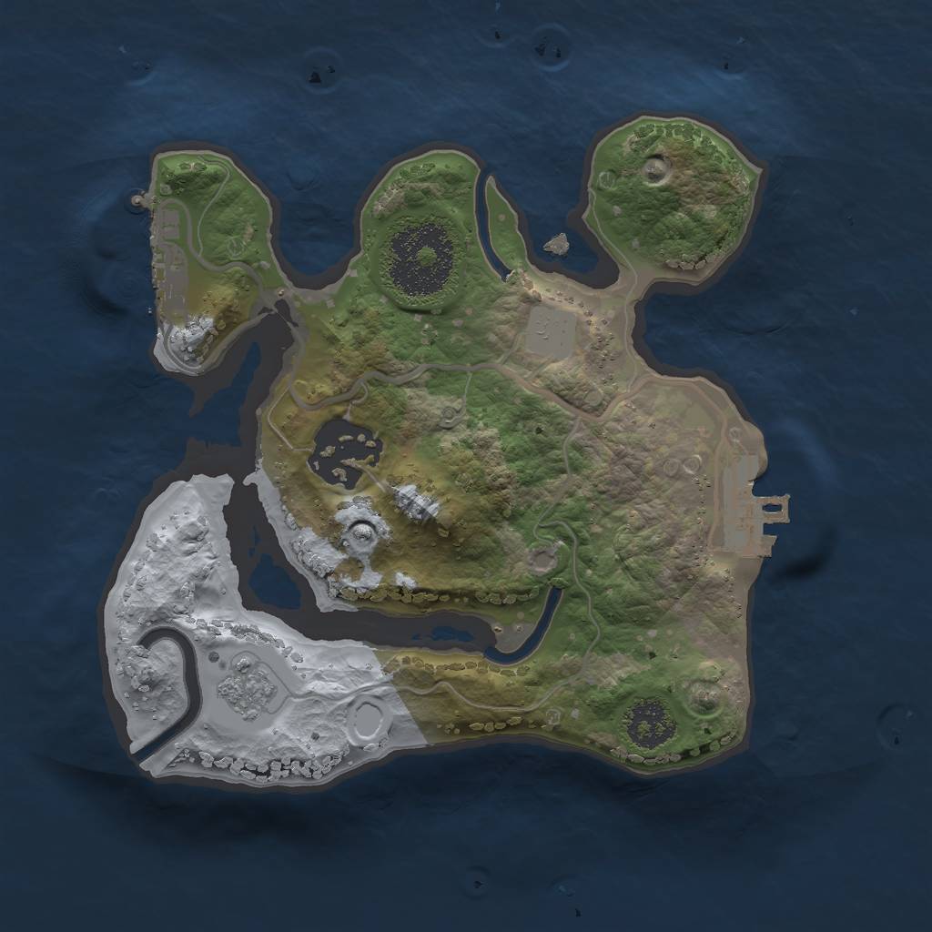 Rust Map: Procedural Map, Size: 2000, Seed: 407, 9 Monuments