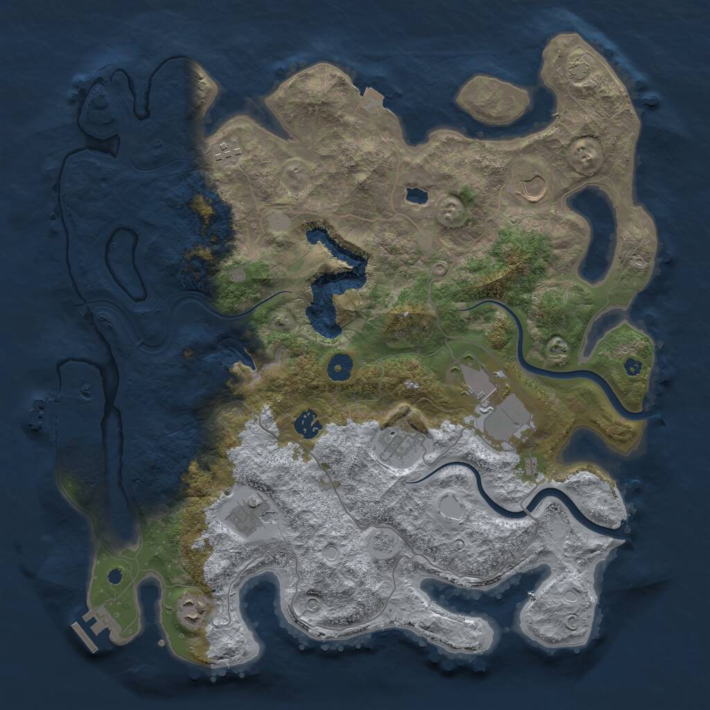 Rust Map: Procedural Map, Size: 4000, Seed: 104134704, 13 Monuments