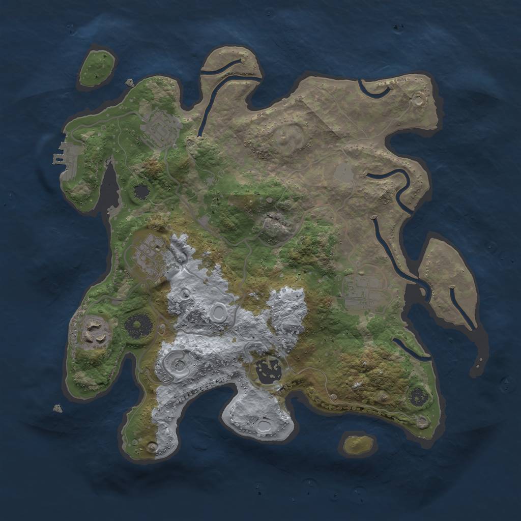 Rust Map: Procedural Map, Size: 3000, Seed: 78334, 12 Monuments