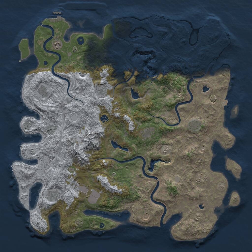 Rust Map: Procedural Map, Size: 5000, Seed: 89743686, 17 Monuments