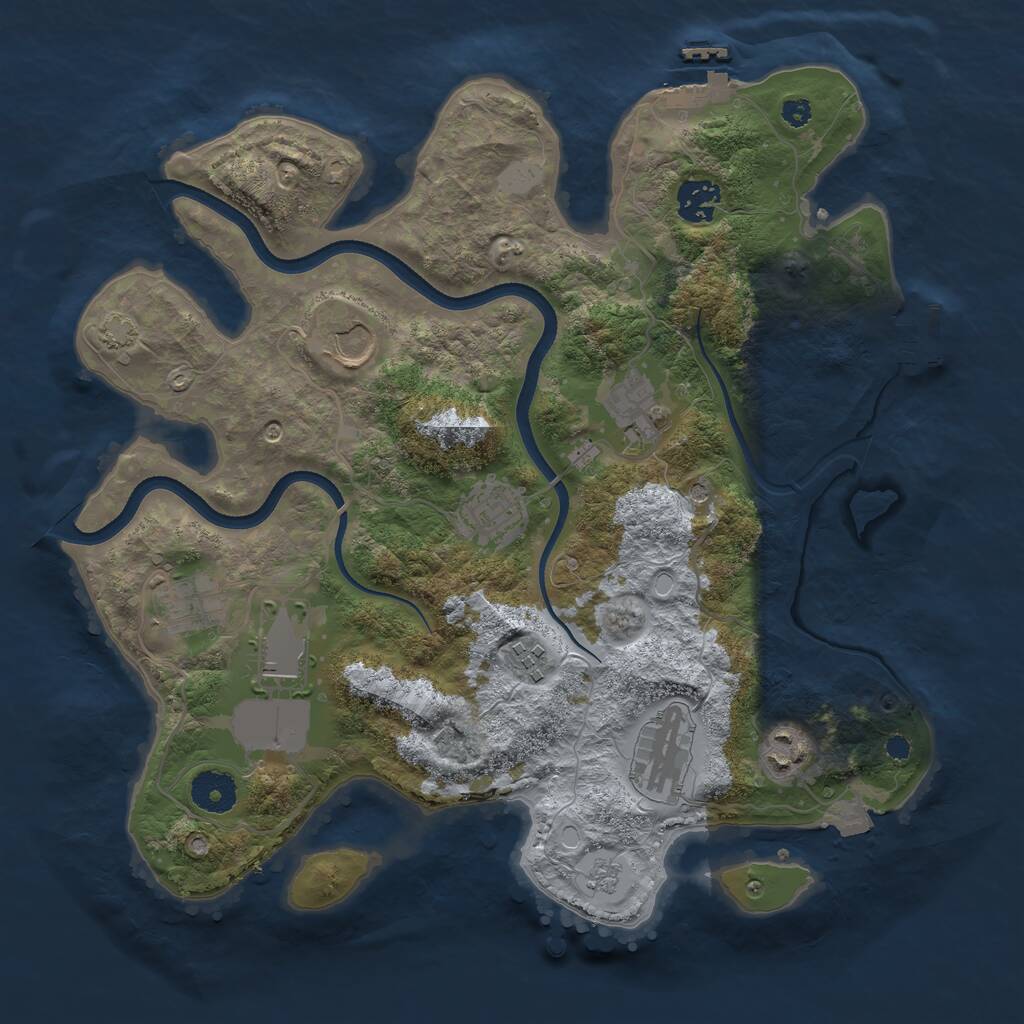 Rust Map: Procedural Map, Size: 3500, Seed: 55634322, 15 Monuments