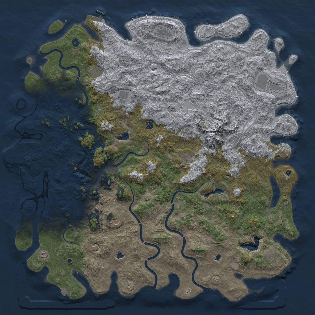 Rust Map: Procedural Map, Size: 6000, Seed: 574, 17 Monuments