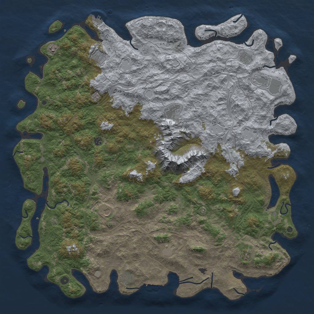 Rust Map: Procedural Map, Size: 6000, Seed: 574, 20 Monuments