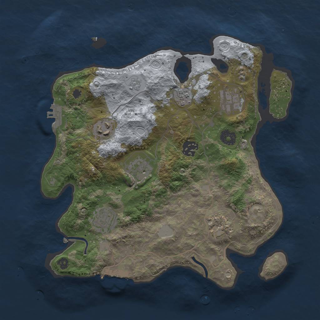 Rust Map: Procedural Map, Size: 3000, Seed: 599681824, 15 Monuments
