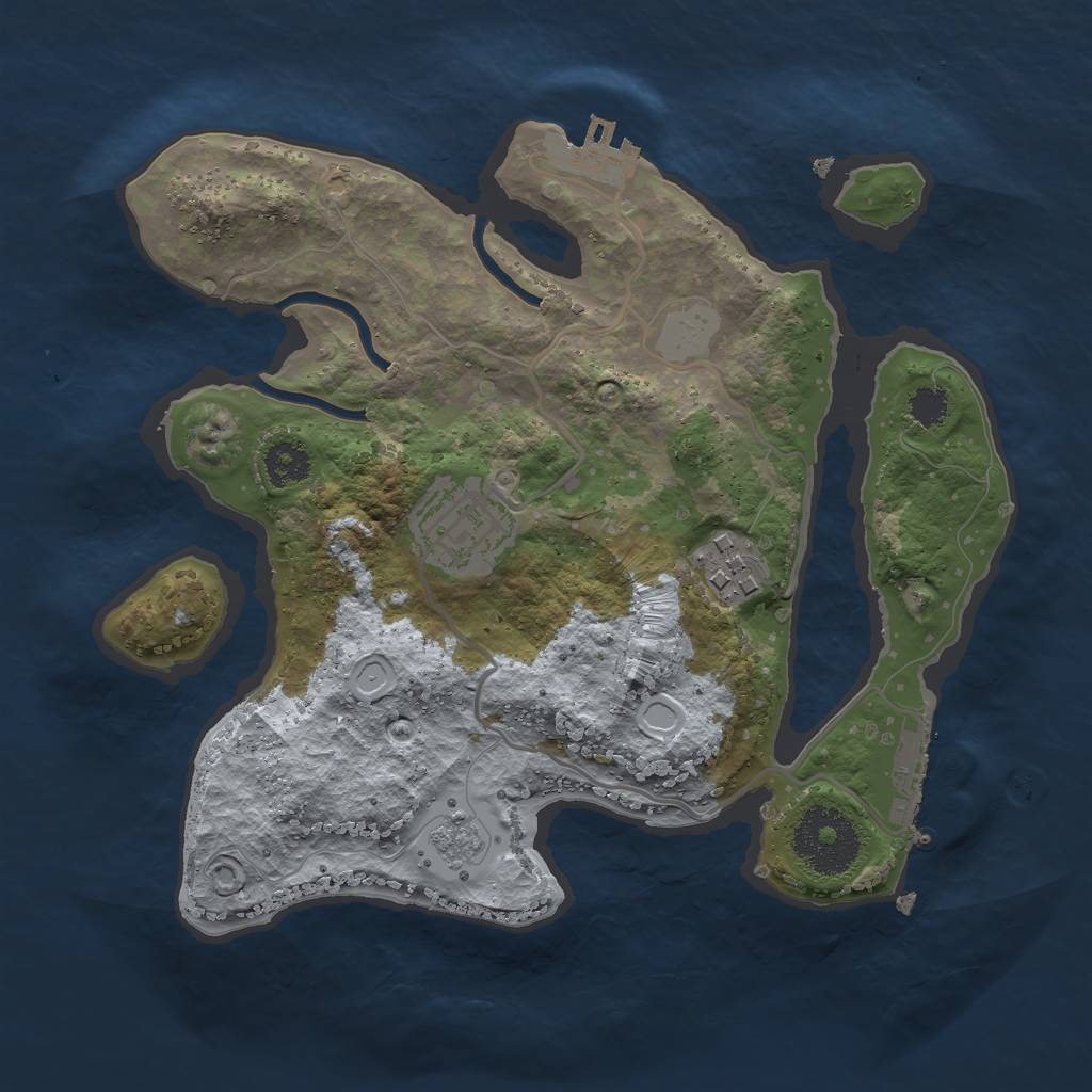 Rust Map: Procedural Map, Size: 2500, Seed: 1481269693, 10 Monuments