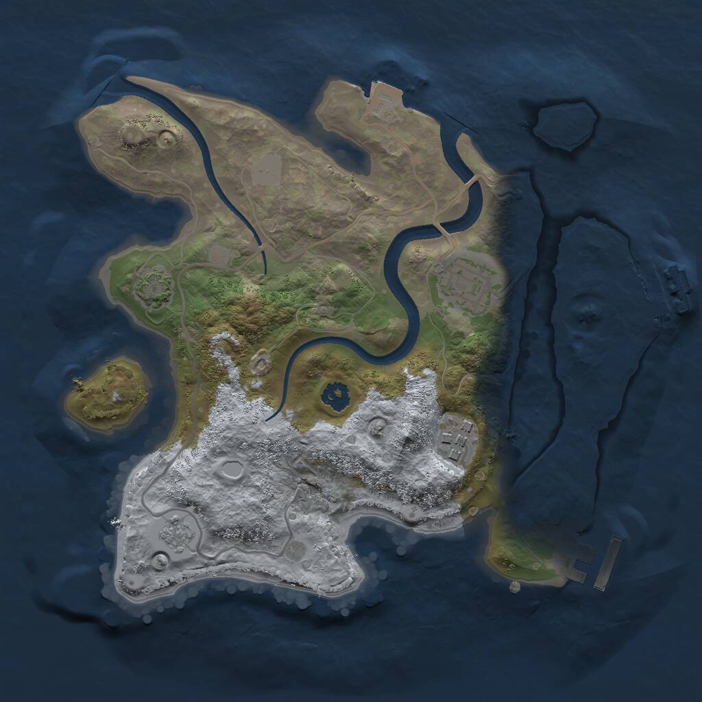 Rust Map: Procedural Map, Size: 2500, Seed: 1481269693, 7 Monuments