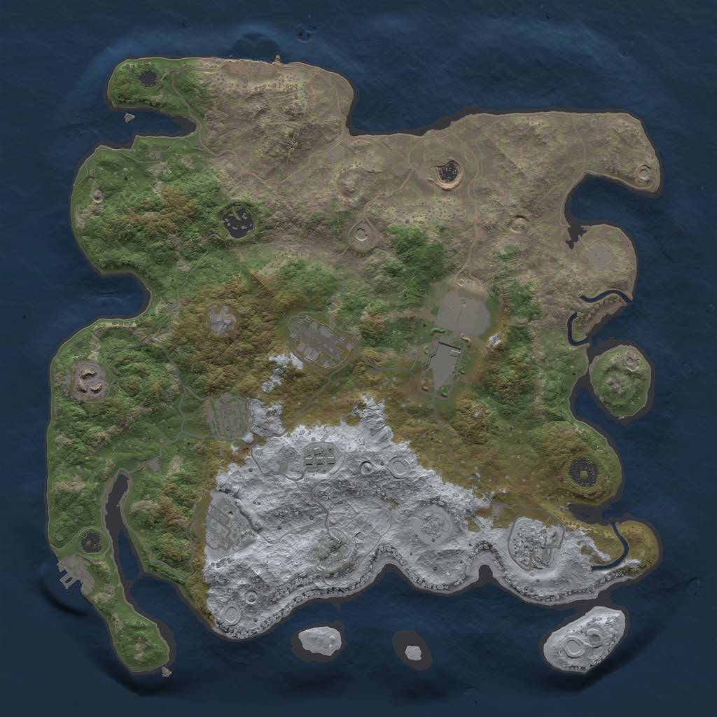 Rust Map: Procedural Map, Size: 3650, Seed: 14235634, 18 Monuments