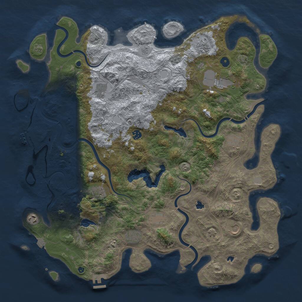 Rust Map: Procedural Map, Size: 4800, Seed: 2080441127, 17 Monuments