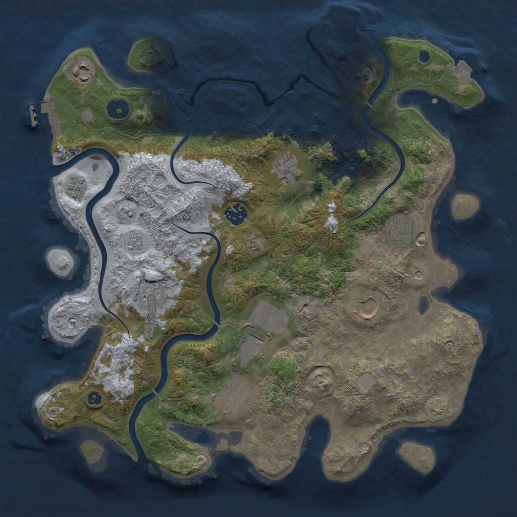 Rust Map: Procedural Map, Size: 3700, Seed: 695364220, 15 Monuments