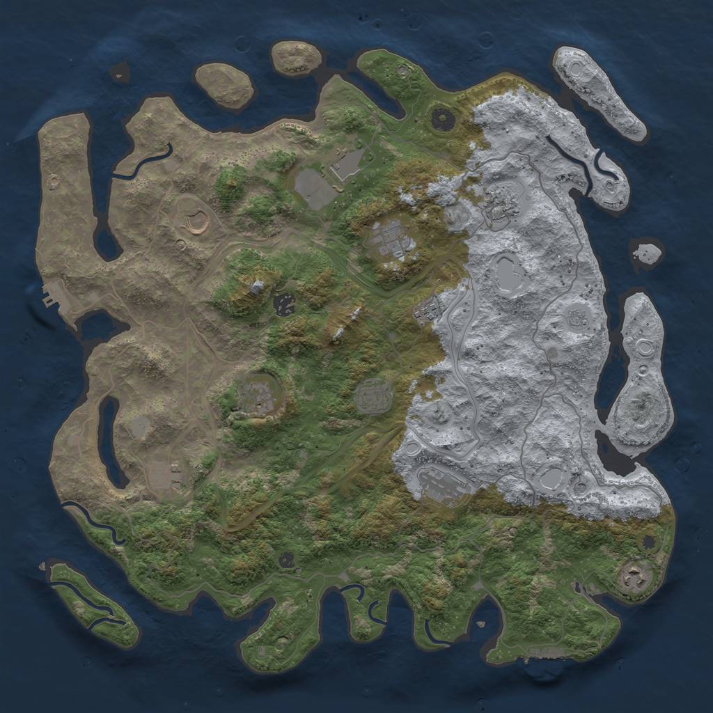 Rust Map: Procedural Map, Size: 4500, Seed: 671826189, 20 Monuments