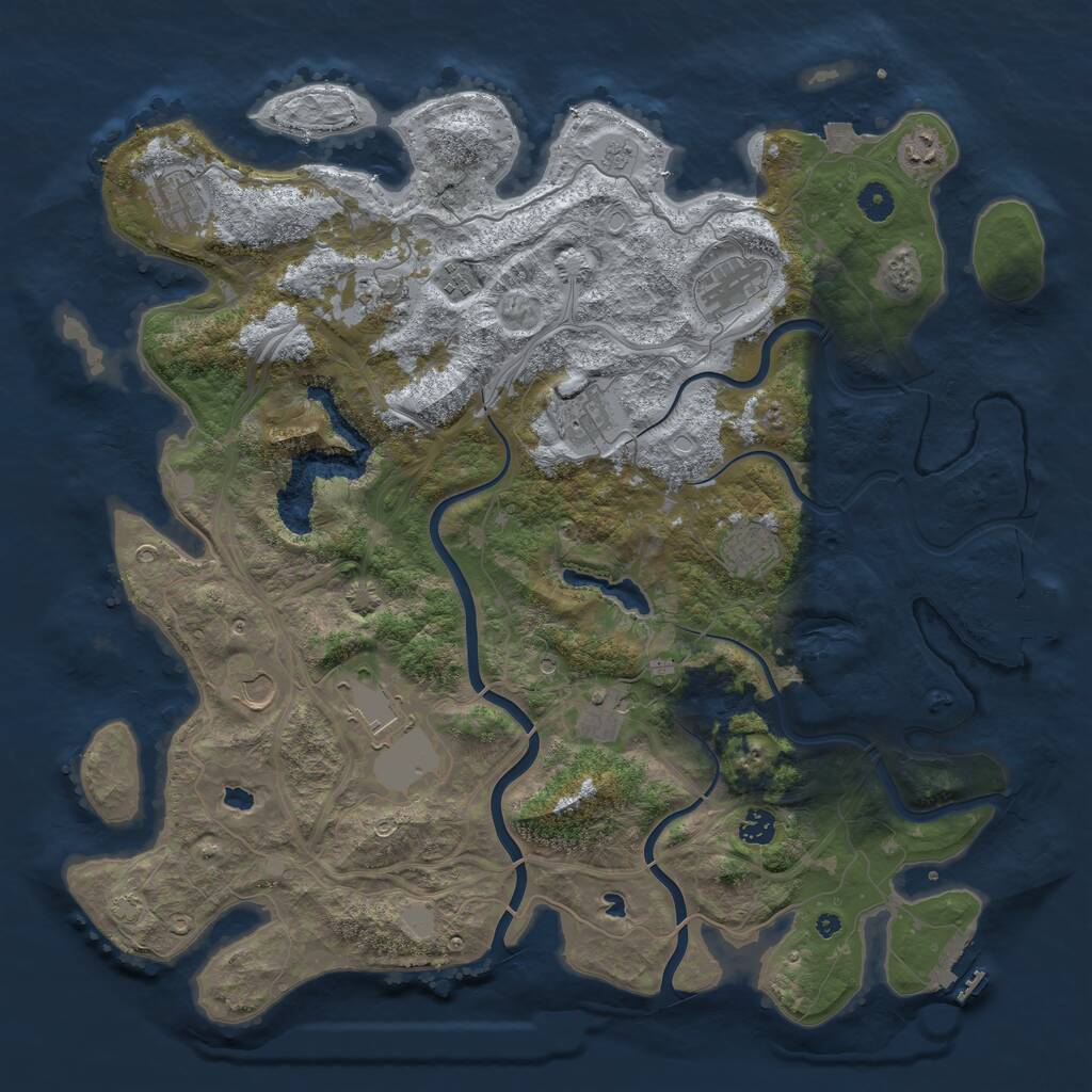 Rust Map: Procedural Map, Size: 4500, Seed: 547821, 17 Monuments