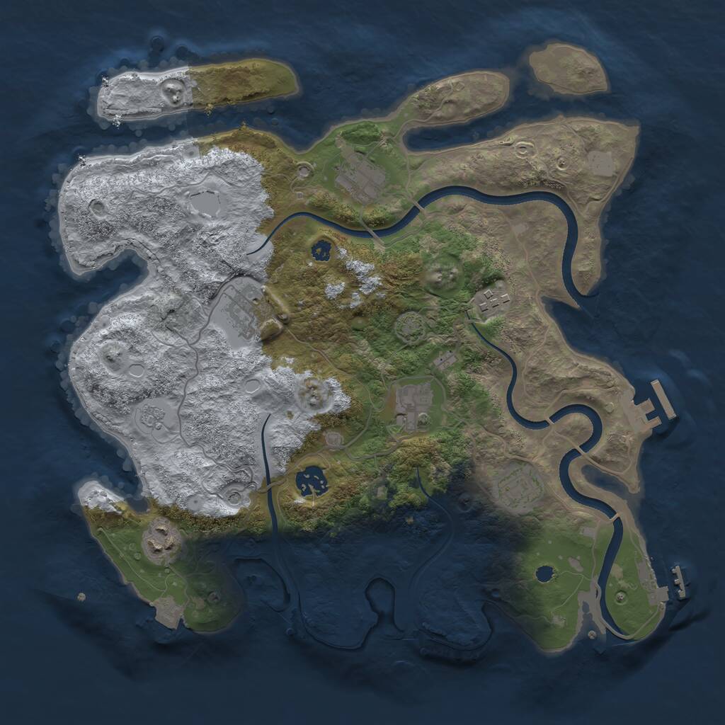 Rust Map: Procedural Map, Size: 3500, Seed: 292217357, 13 Monuments