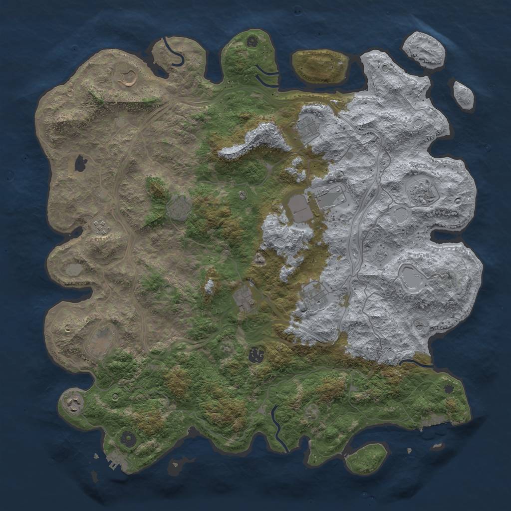 Rust Map: Procedural Map, Size: 4800, Seed: 219856, 20 Monuments