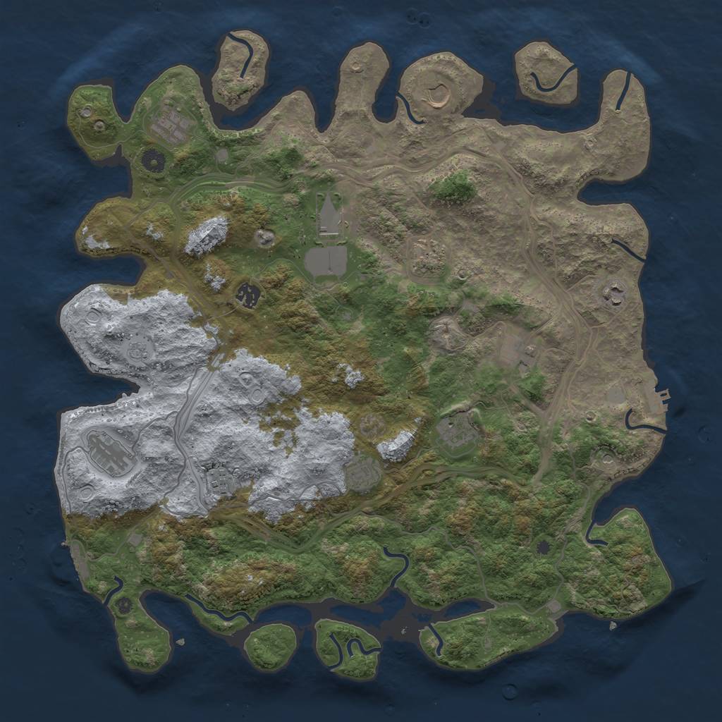 Rust Map: Procedural Map, Size: 4500, Seed: 1998525293, 20 Monuments