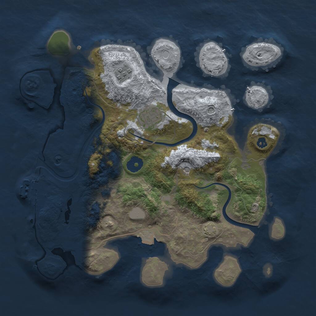 Rust Map: Procedural Map, Size: 3000, Seed: 1684922514, 6 Monuments