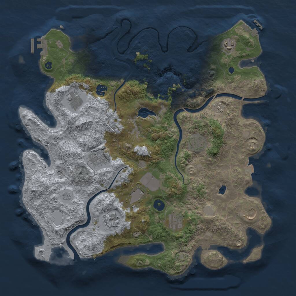 Rust Map: Procedural Map, Size: 4000, Seed: 1454368028, 16 Monuments