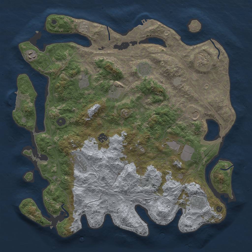 Rust Map: Procedural Map, Size: 4250, Seed: 574027214, 20 Monuments