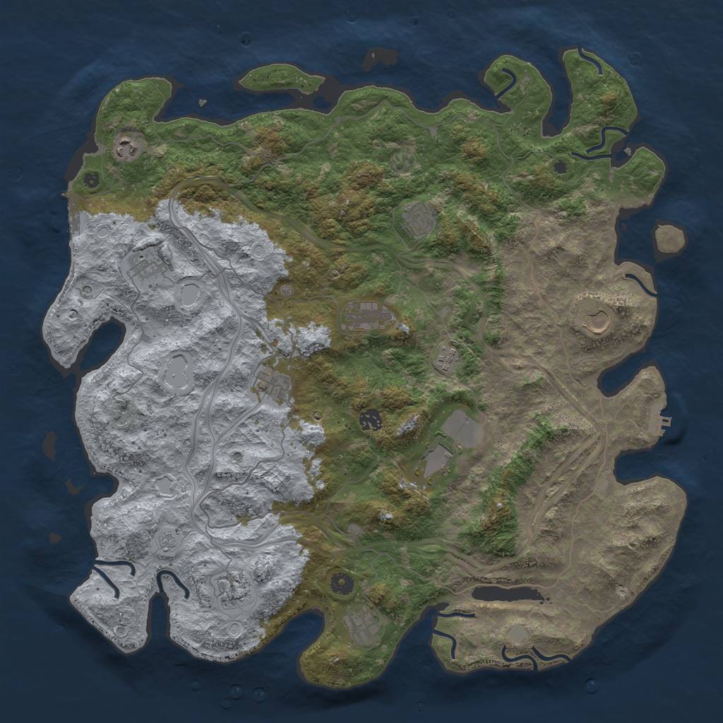 Rust Map: Procedural Map, Size: 4700, Seed: 3855691, 20 Monuments