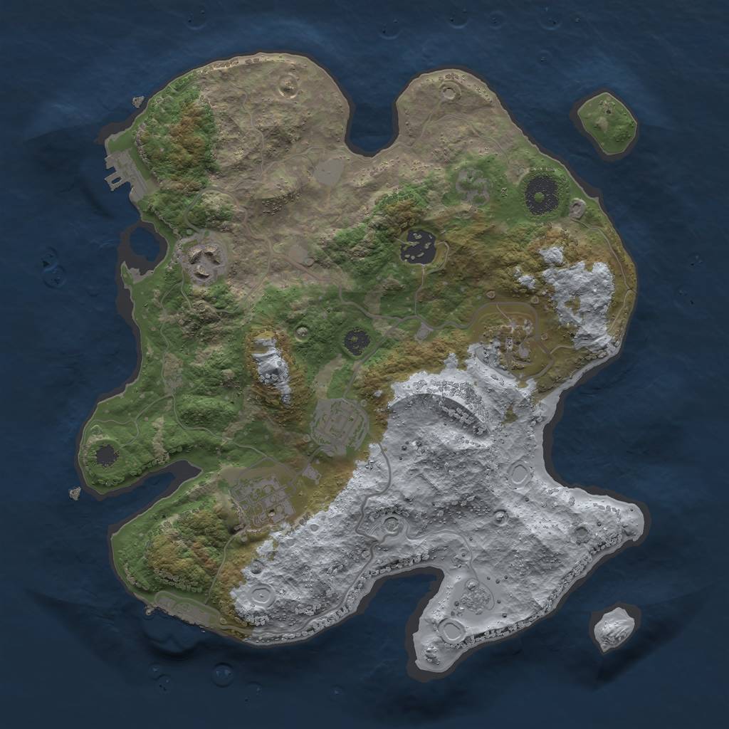 Rust Map: Procedural Map, Size: 3000, Seed: 1374705726, 14 Monuments