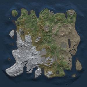 Thumbnail Rust Map: Procedural Map, Size: 3500, Seed: 71665, 16 Monuments