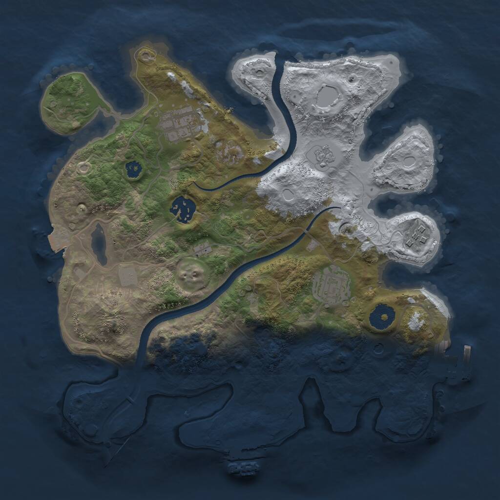 Rust Map: Procedural Map, Size: 3000, Seed: 1308142195, 9 Monuments