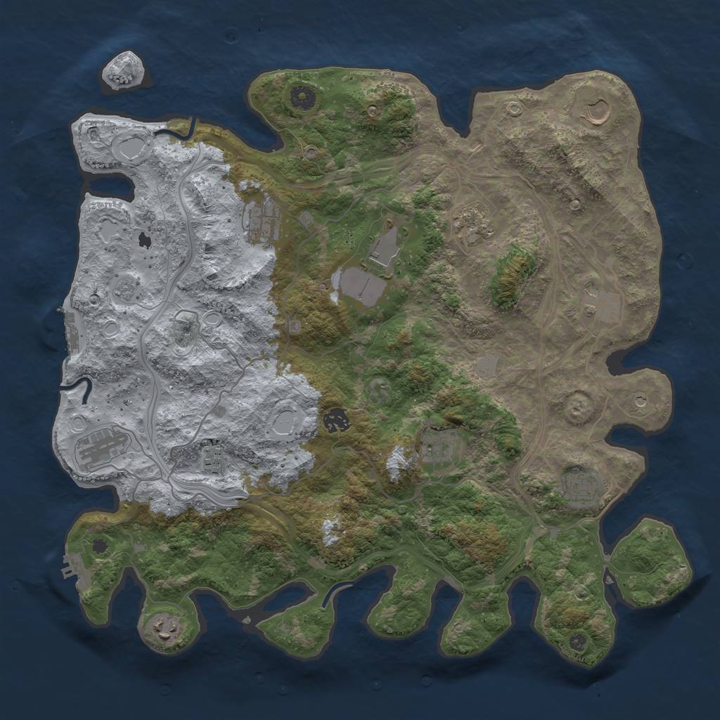 Rust Map: Procedural Map, Size: 4250, Seed: 492257539, 20 Monuments