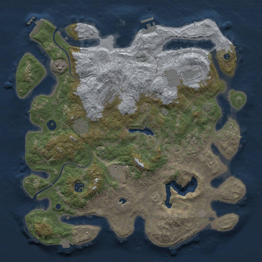 Rust Map: Procedural Map, Size: 4000, Seed: 530036716, 13 Monuments