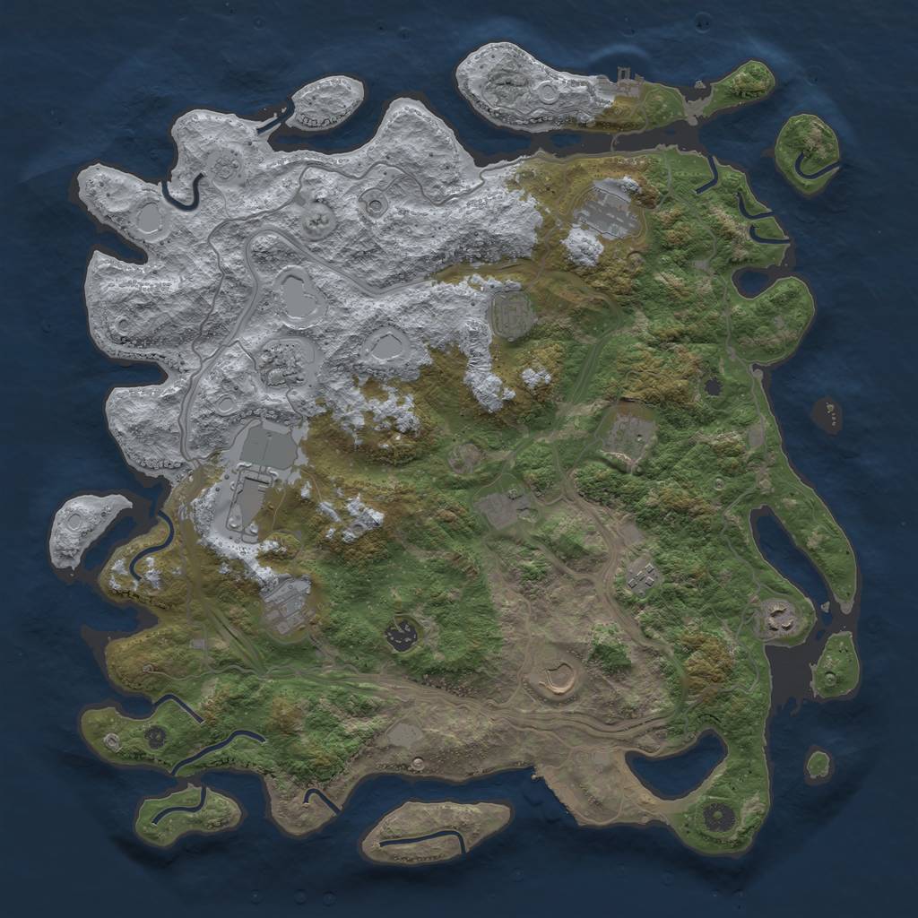 Rust Map: Procedural Map, Size: 4500, Seed: 844658, 20 Monuments