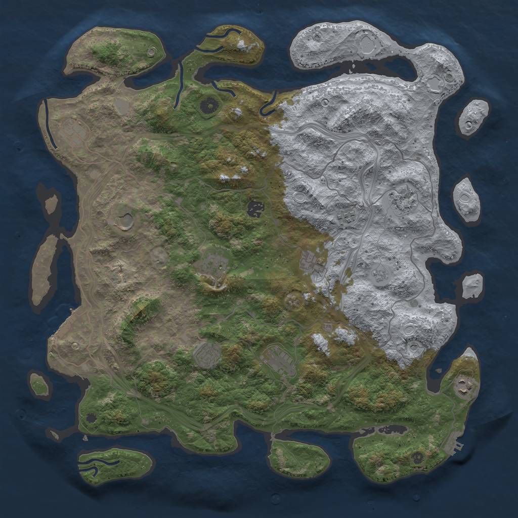 Rust Map: Procedural Map, Size: 4500, Seed: 179455760, 19 Monuments