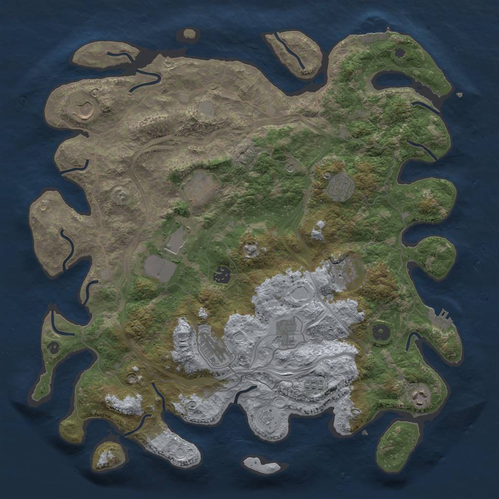 Rust Map: Procedural Map, Size: 4250, Seed: 3940523, 19 Monuments