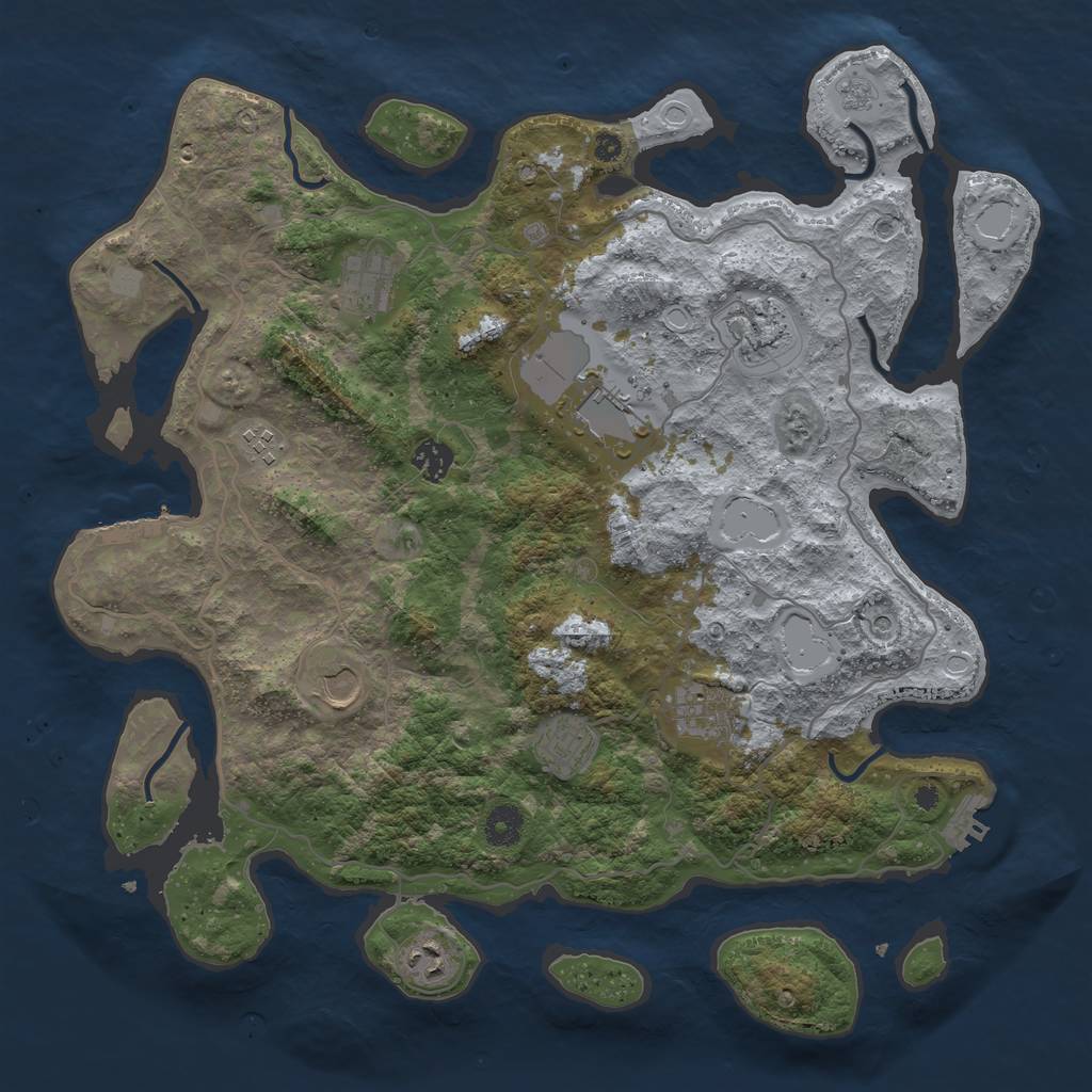 Rust Map: Procedural Map, Size: 4000, Seed: 1569122684, 18 Monuments