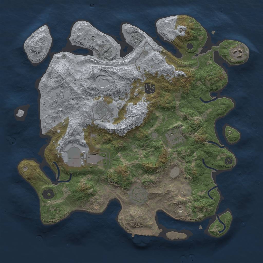 Rust Map: Procedural Map, Size: 3500, Seed: 1753978557, 15 Monuments