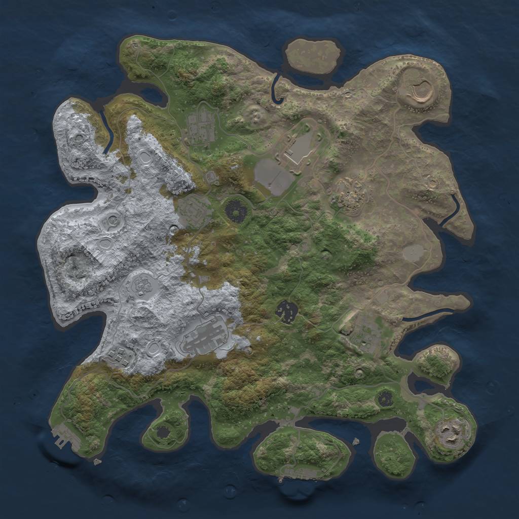 Rust Map: Procedural Map, Size: 3500, Seed: 1024845472, 19 Monuments