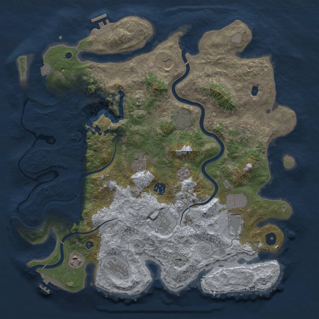 Rust Map: Procedural Map, Size: 4000, Seed: 92518920, 16 Monuments