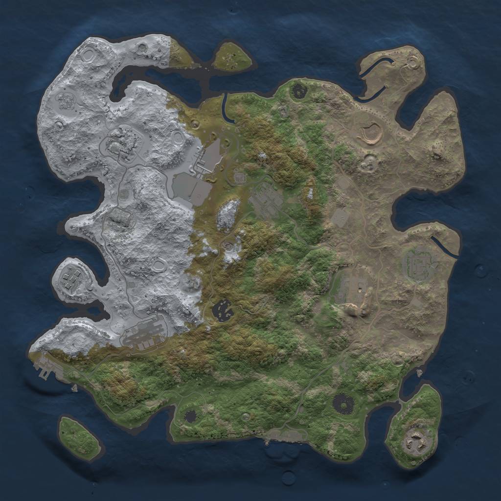 Rust Map: Procedural Map, Size: 3500, Seed: 219021906, 19 Monuments