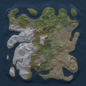 Thumbnail Rust Map: Procedural Map, Size: 3500, Seed: 736033285, 19 Monuments