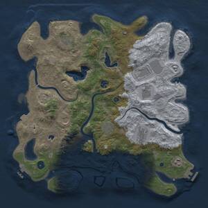 Thumbnail Rust Map: Procedural Map, Size: 4000, Seed: 166, 15 Monuments