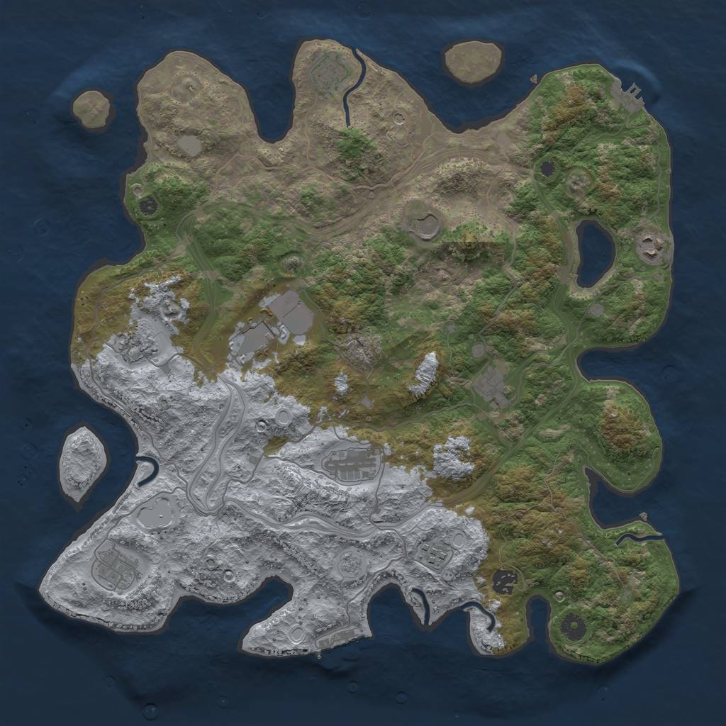 Rust Map: Procedural Map, Size: 4250, Seed: 497621266, 19 Monuments