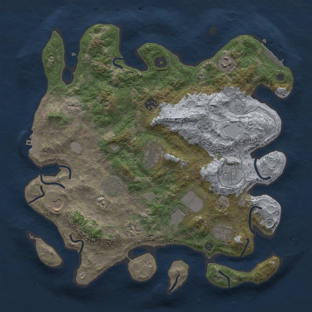 Rust Map: Procedural Map, Size: 3800, Seed: 6499425, 19 Monuments