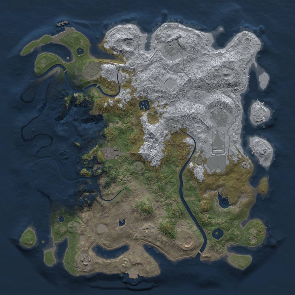 Rust Map: Procedural Map, Size: 4000, Seed: 1703, 15 Monuments