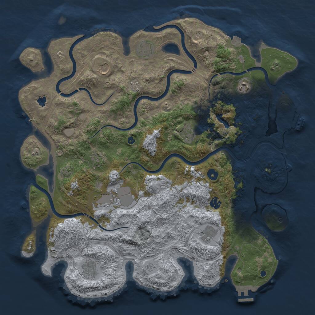 Rust Map: Procedural Map, Size: 4250, Seed: 61022, 16 Monuments