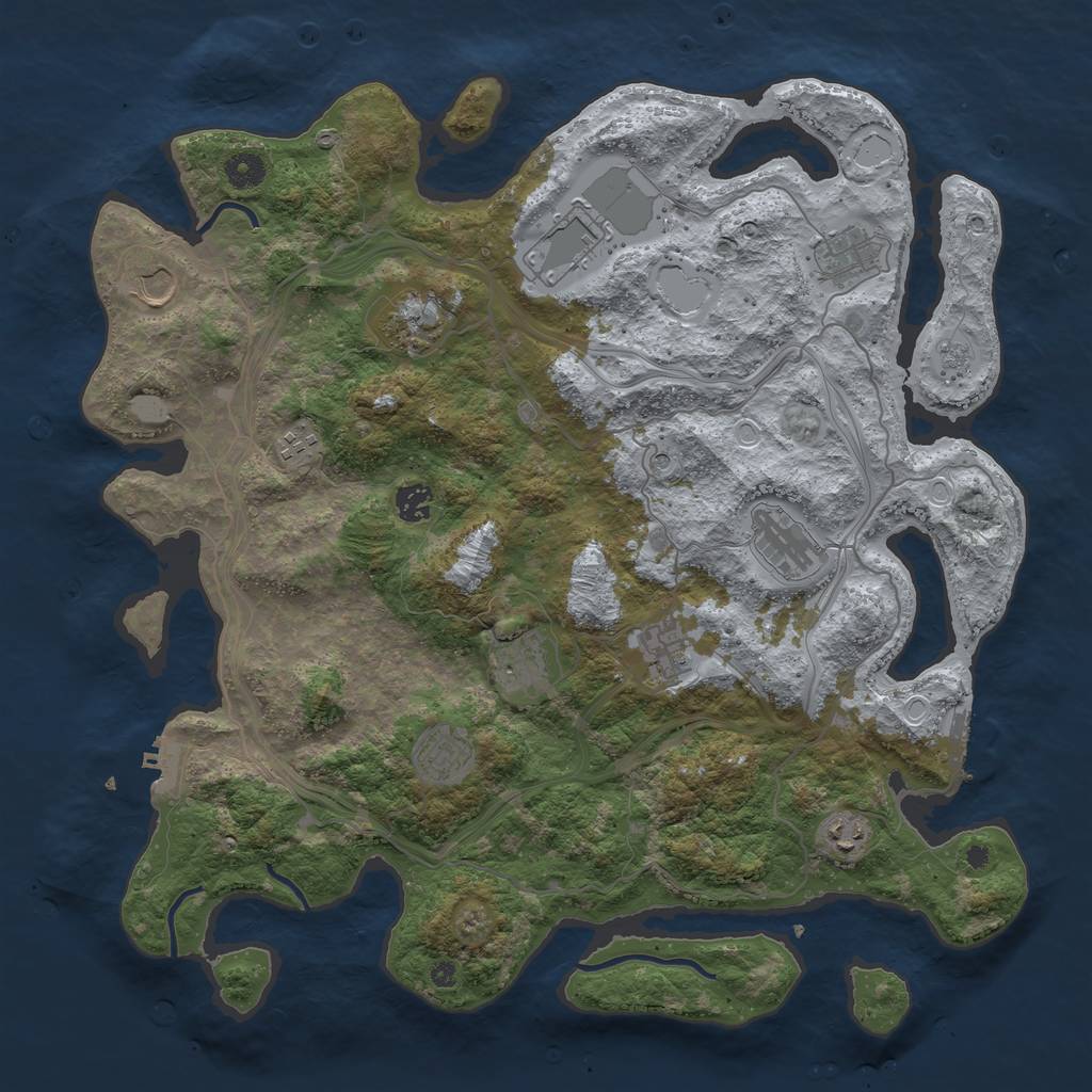 Rust Map: Procedural Map, Size: 4250, Seed: 39604345, 20 Monuments