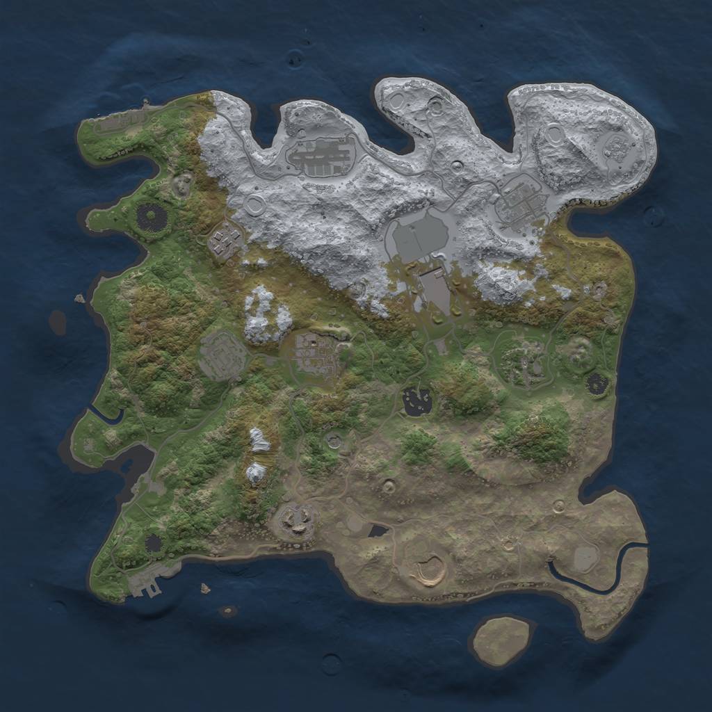 Rust Map: Procedural Map, Size: 3500, Seed: 15287282, 19 Monuments