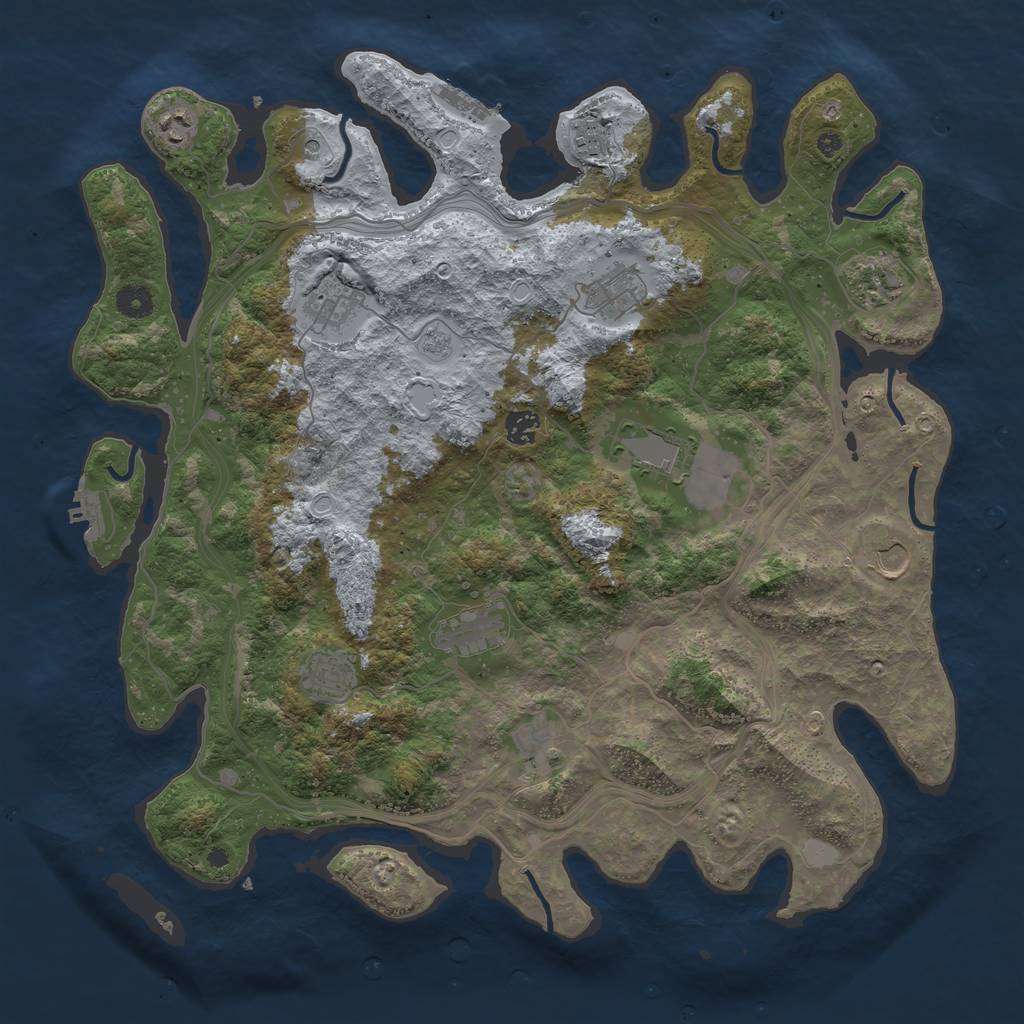 Rust Map: Procedural Map, Size: 4300, Seed: 291269959, 20 Monuments