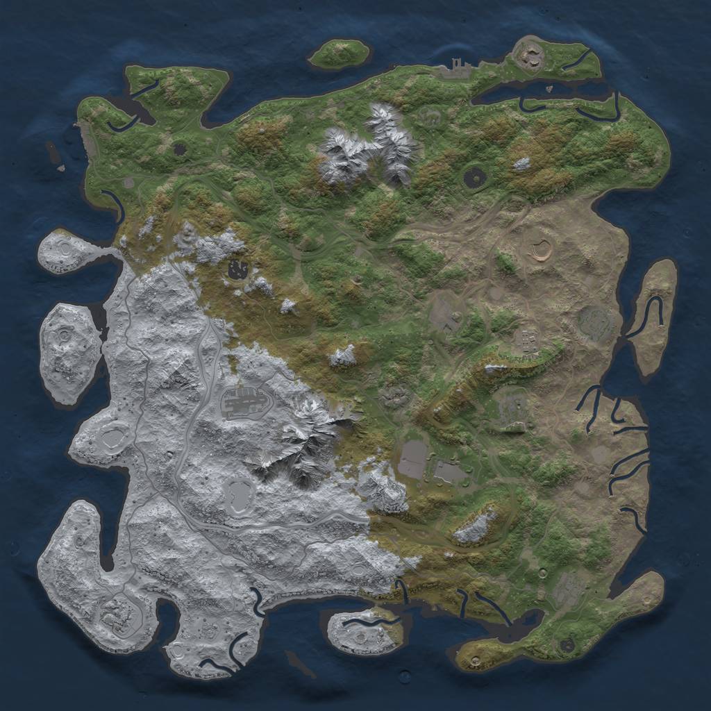 Rust Map: Procedural Map, Size: 5000, Seed: 28000, 20 Monuments