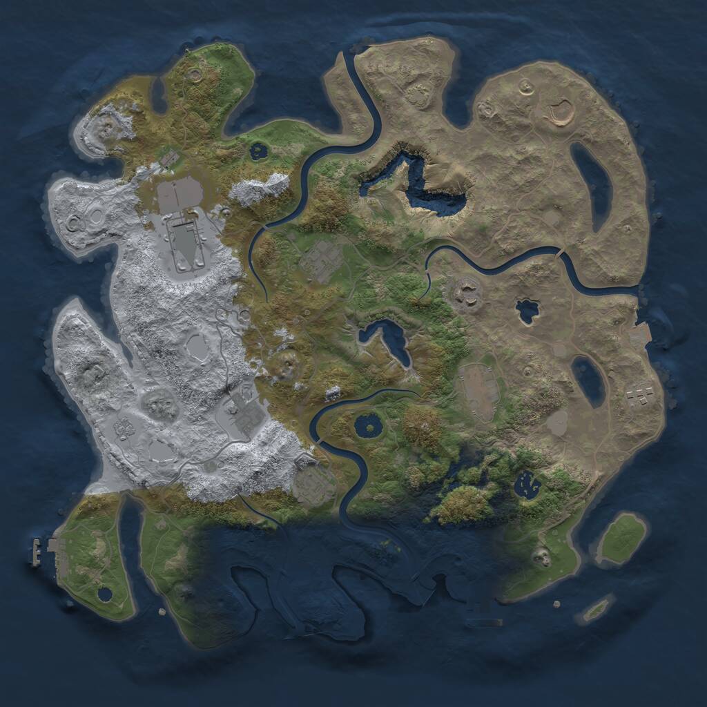 Rust Map: Procedural Map, Size: 4000, Seed: 2687, 15 Monuments