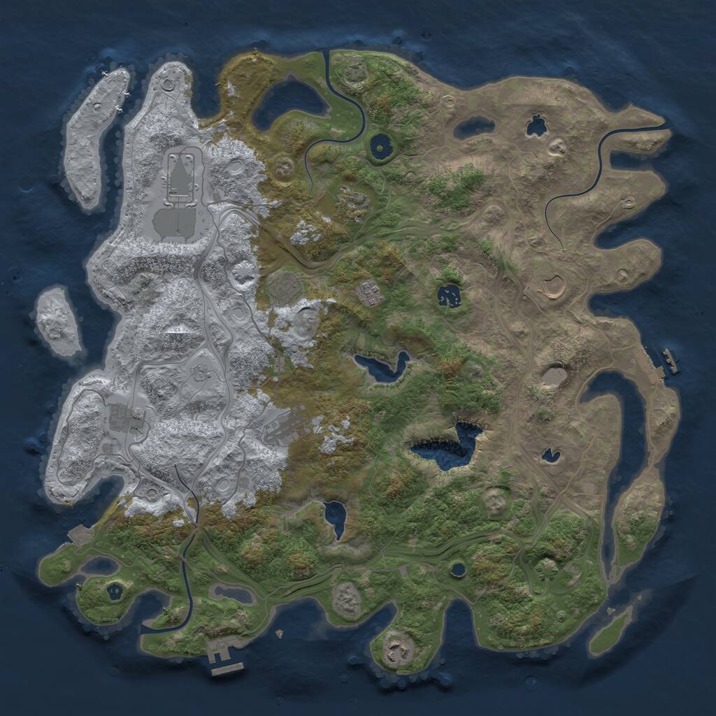 Rust Map: Procedural Map, Size: 4500, Seed: 336584963, 15 Monuments